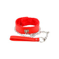 Bound to Please Furry Collar with Leash Red – Collare Bondage con Guinzaglio