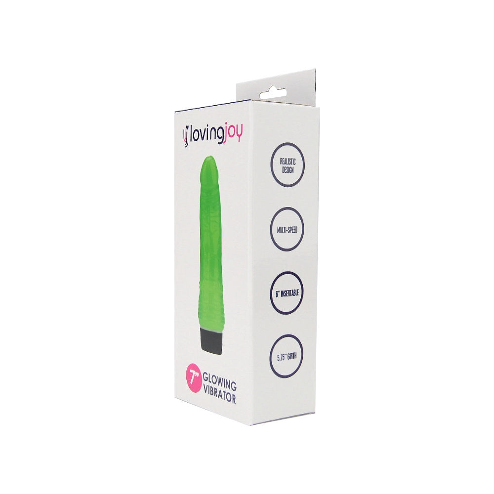 Loving Joy 7 Inch Realistic Vibrator Glow in the Dark – Vibratore Realistico 18 cm Luminoso con Vibrazioni Multispeed - Luxintime