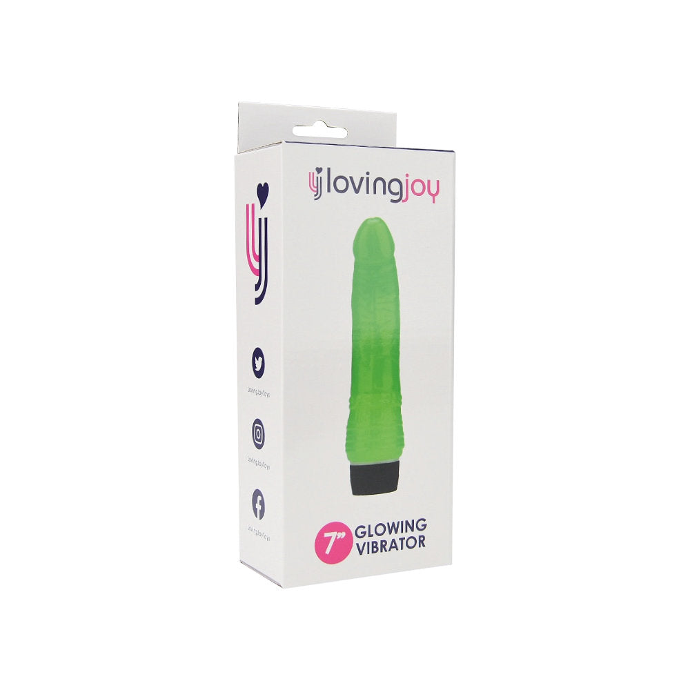 Loving Joy 7 Inch Realistic Vibrator Glow in the Dark – Vibratore Realistico 18 cm Luminoso con Vibrazioni Multispeed - Luxintime