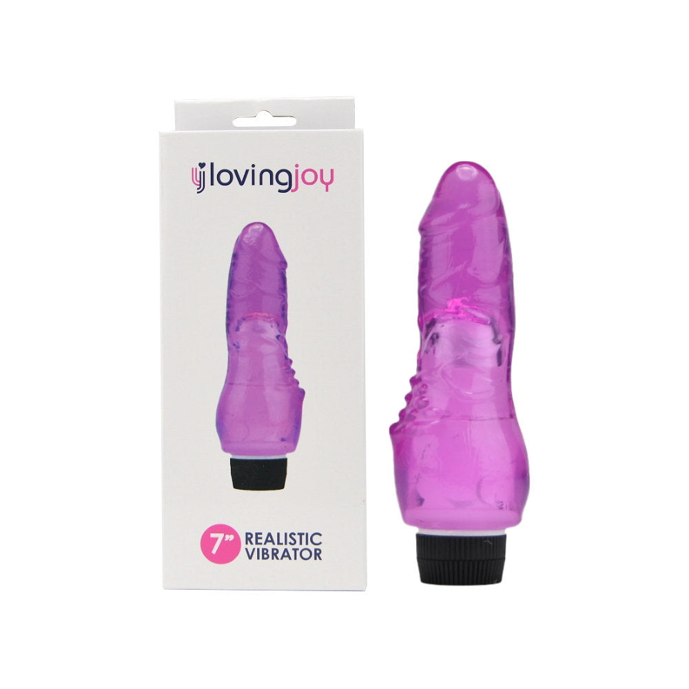 Loving Joy 7 Inch Realistic Vibrator Purple – Vibratore Realistico Viola da 18 cm con Vibrazioni Multispeed - Luxintime