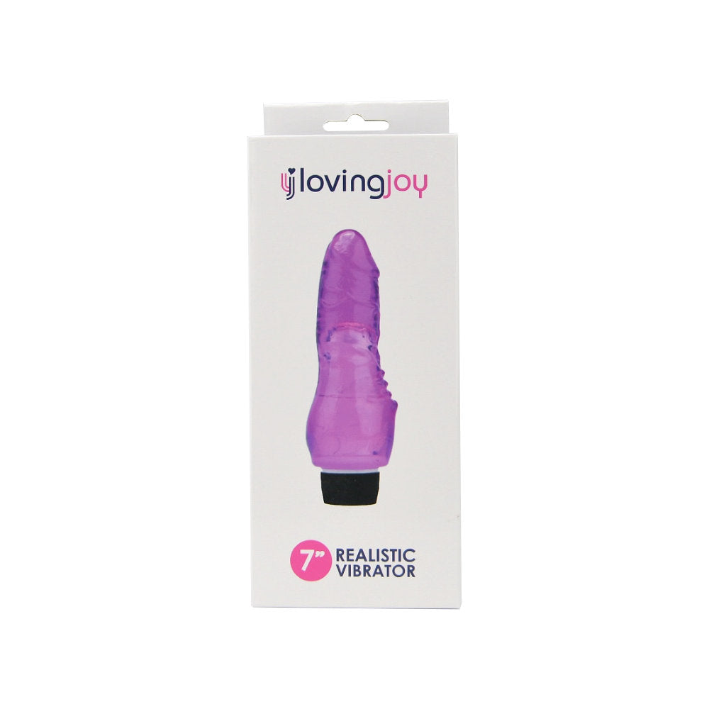 Loving Joy 7 Inch Realistic Vibrator Purple – Vibratore Realistico Viola da 18 cm con Vibrazioni Multispeed - Luxintime