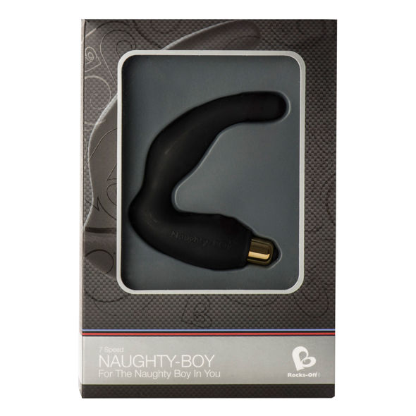 ROCKS-OFF - NAUGHTY-BOY MALE G-SPOT MASSAGER 7 V BLACK ROCKS-OFF