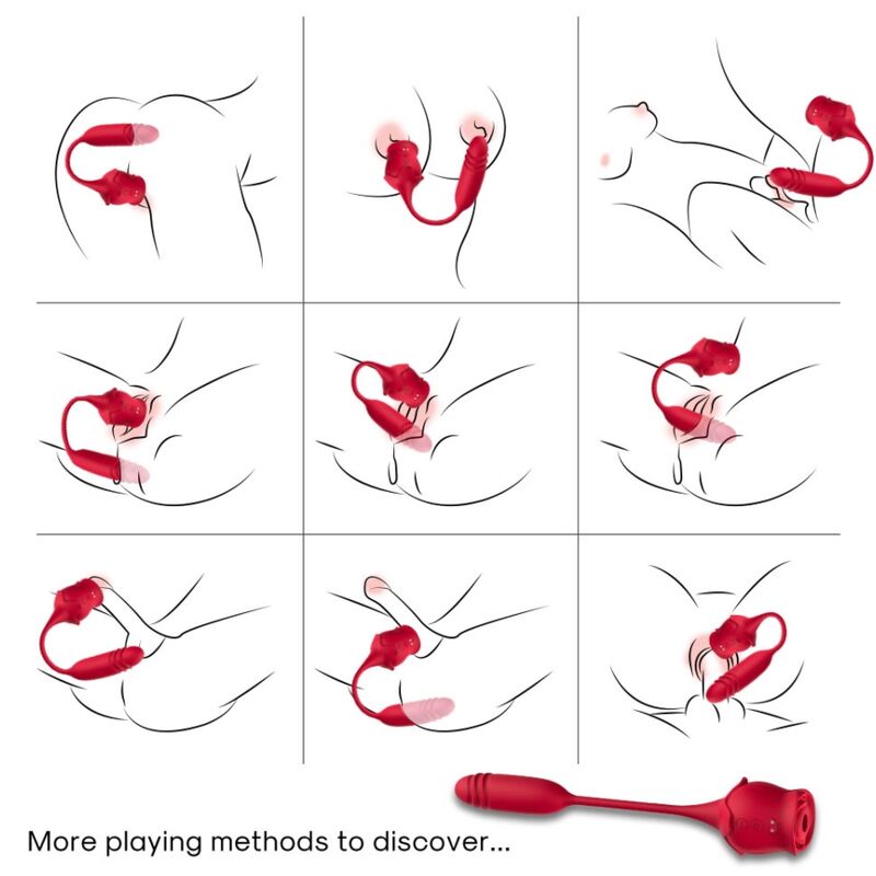 ARMONY - ROSEKNIGTH CLITORIS SUCKER & VIBRATOR RED ARMONY STIMULATORS