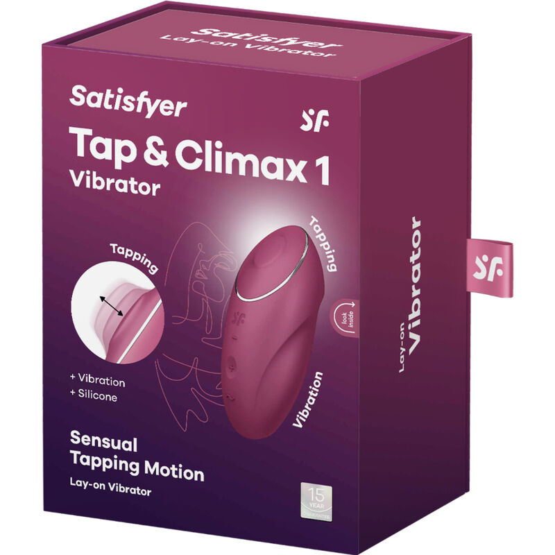 SATISFYER - TAP & CLIMAX 1 LAY-ON VIBRATOR RED SATISFYER LAYONS