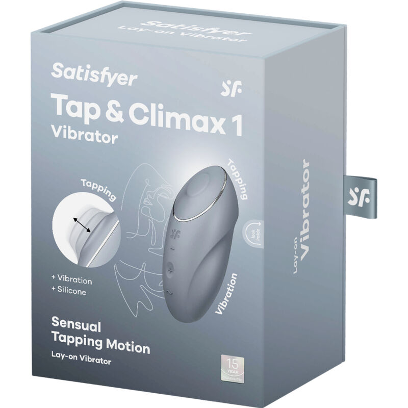 SATISFYER - TAP & CLIMAX 1 LAY-ON VIBRATOR GREY SATISFYER LAYONS
