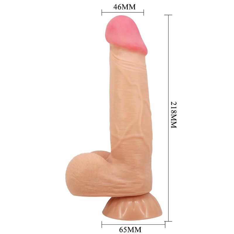 PRETTY LOVE - SLIDING SKIN SERIES REALISTIC DILDO WITH SLIDING SKIN SUCTION CUP REMOTE CONTROL FLESH 21.8 CM PRETTY LOVE HIGH GRADE