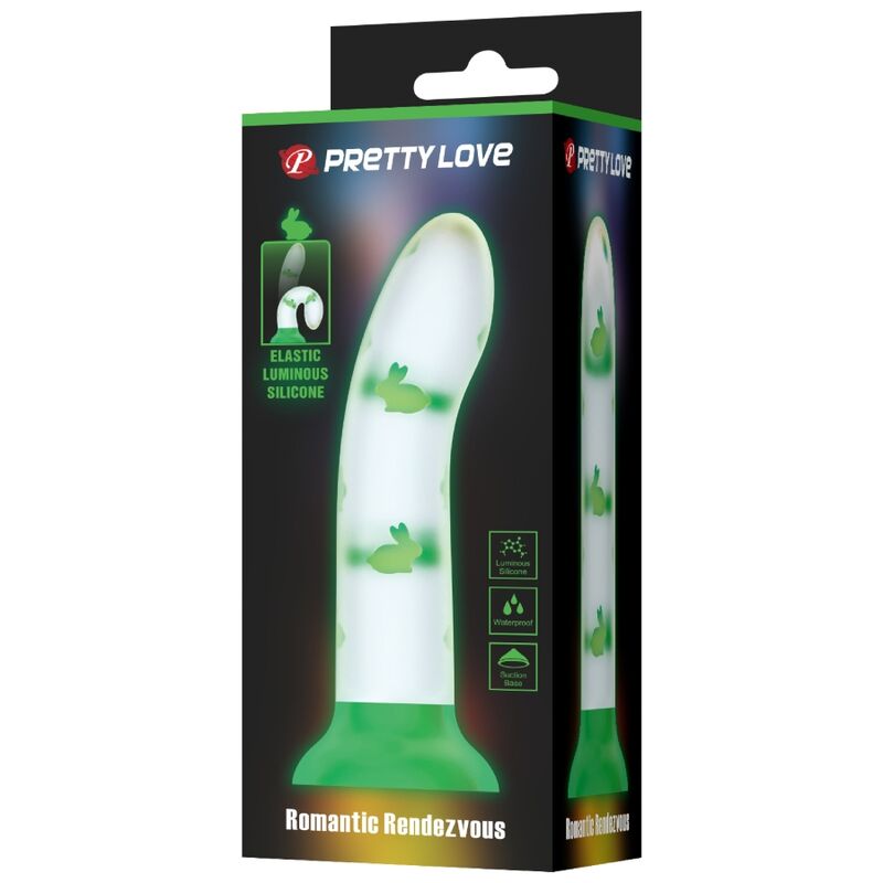 PRETTY LOVE - MAGICAL NIGHTFALL DILDO WITHOUT VIBRATION LUMINOUS GREEN PRETTY LOVE FLIRTATION