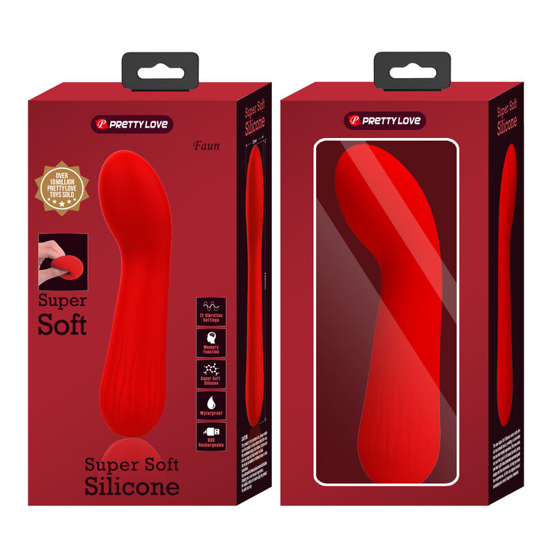 PRETTY LOVE - FAUN RECHARGEABLE VIBRATOR RED PRETTY LOVE SMART