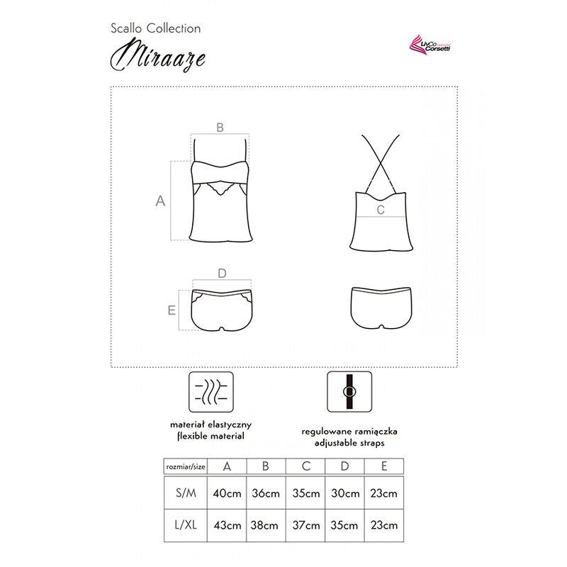 LIVCO CORSETTI FASHION - MIRAAZE LC 90567 SHIRT + SHORTS BLACK L/XL LIVCO CORSETTI SETS