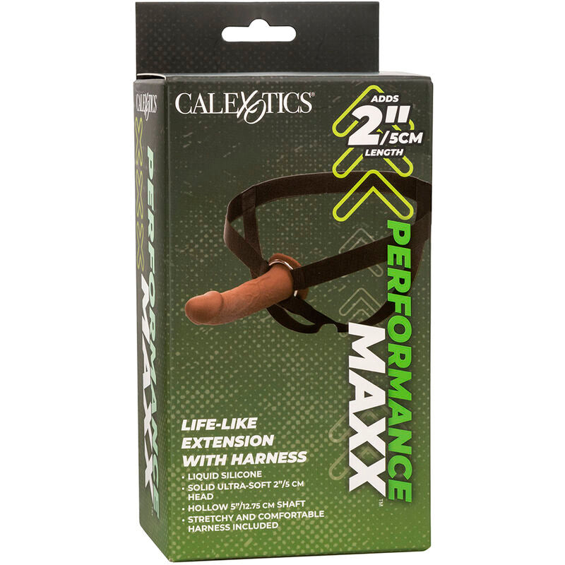 CALEXOTICS - PERFORMANCE MAXX LIFE-LIKE EXTENSION WITH HARNESS BROWN SKIN CALEXOTICS
