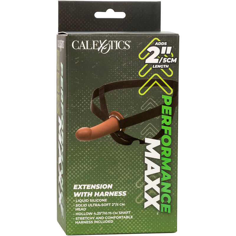 CALEXOTICS - PERFORMANCE MAXX EXTENSION WITH HARNESS BROWN SKIN CALEXOTICS