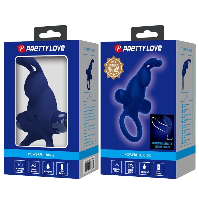 PRETTY LOVE - JIRO RABBIT RING WITH VIBRATION BLUE PRETTY LOVE MALE