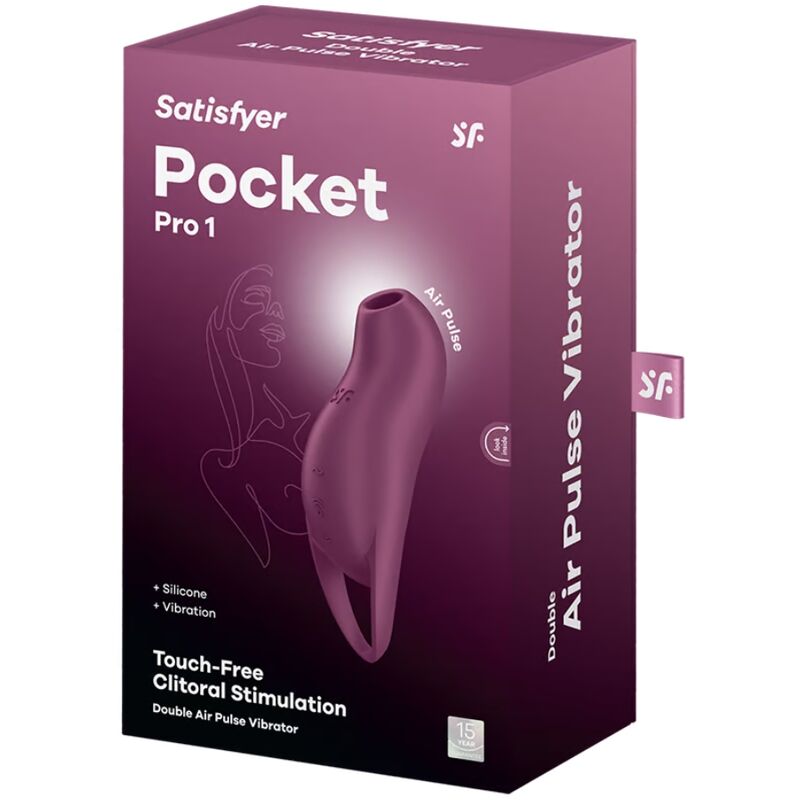 SATISFYER - POCKET PRO 1 CLITORIS STIMULATOR GARNET SATISFYER AIR PULSE