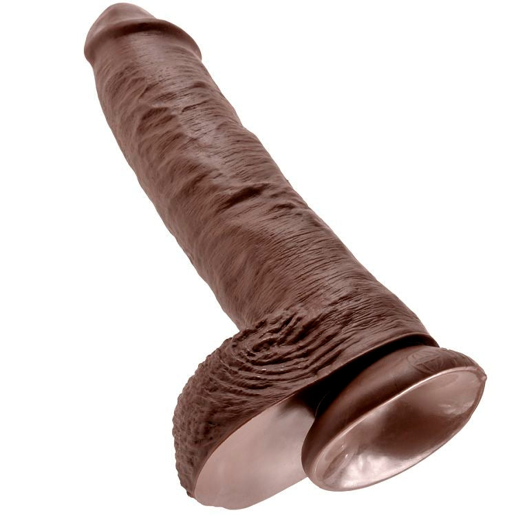 KING COCK - 10 DILDO BROWN WITH BALLS 25.4 CM KING COCK