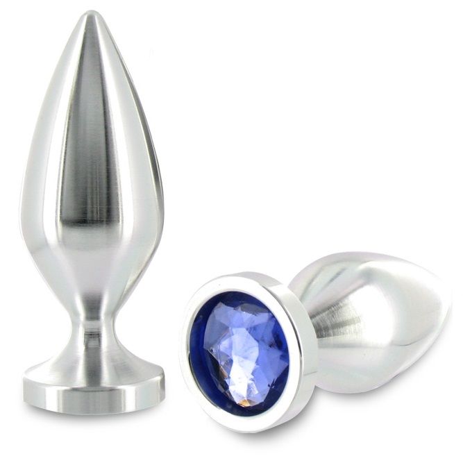 METAL HARD - ANAL PLUG ALIMINUM CRYSTAL COLOR MEDIUM 8.89CM METAL HARD