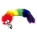 Furry Fantasy Rainbow Tail Butt Plug – Coda anale arcobaleno in metallo