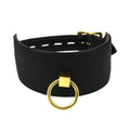 Bound Noir Nubuck Leather Collar with O-Ring – Collare in Pelle Nubuck Nero
