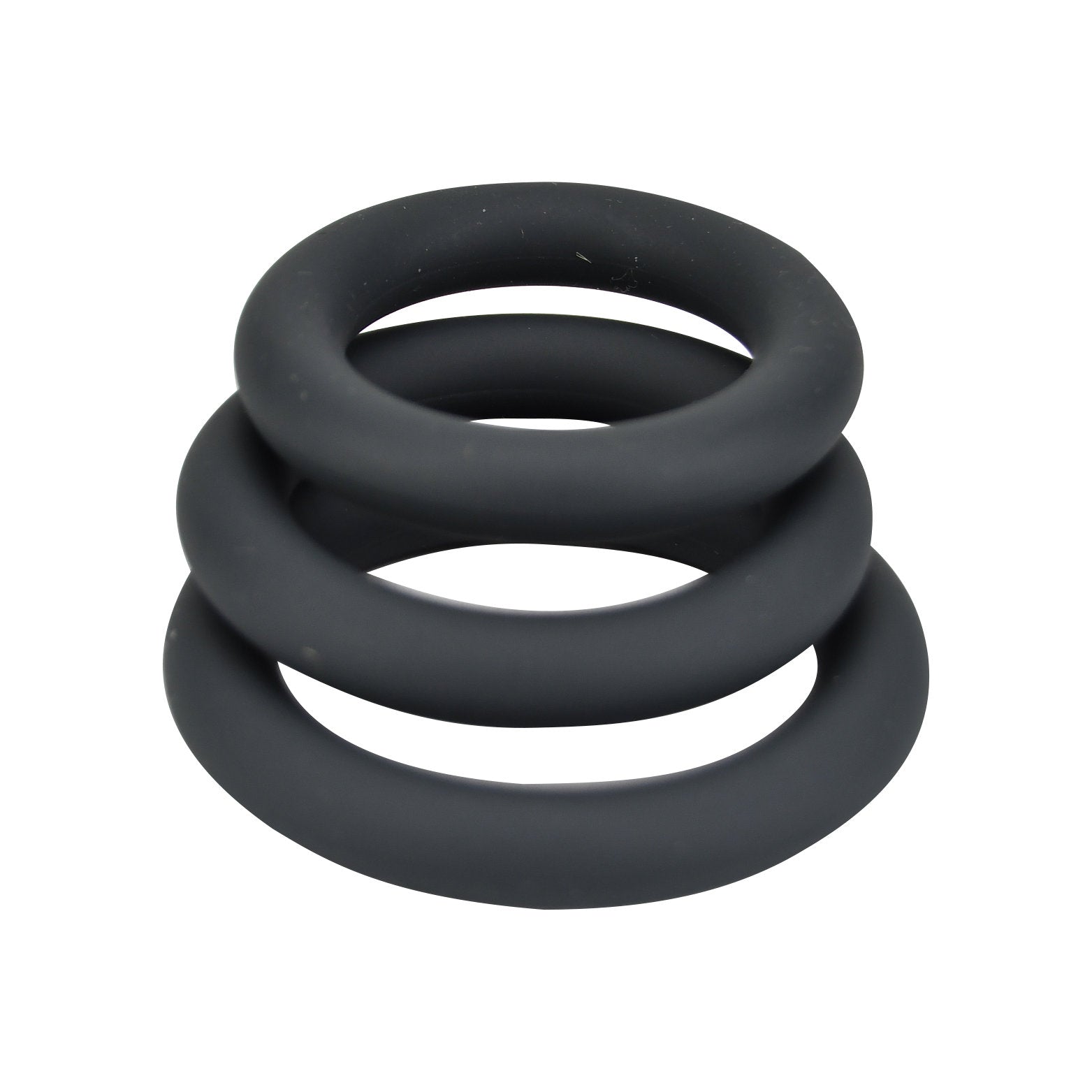 Loving Joy Thick Silicone Cock Rings (3 Pack) Grey – Anelli Fallici in Silicone - Luxintime
