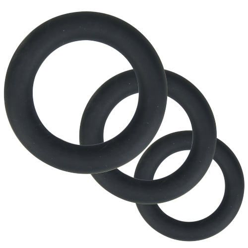 Loving Joy Thick Silicone Cock Rings (3 Pack) Grey – Anelli Fallici in Silicone - Luxintime