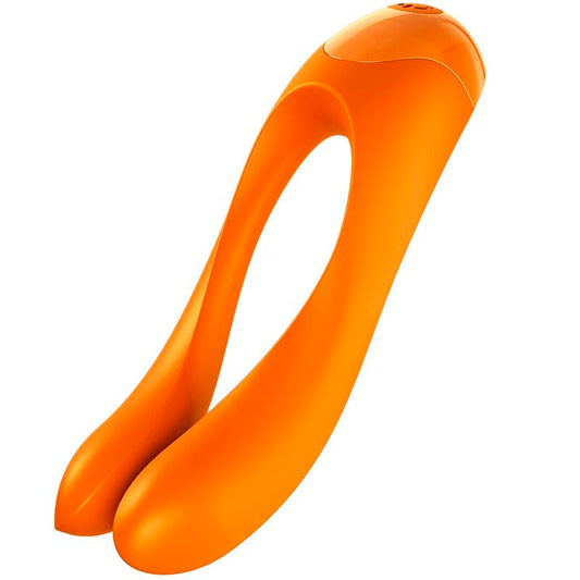 SATISFYER - VIBRADOR DE DEDO BASTÓN DE CARAMELO NARANJA