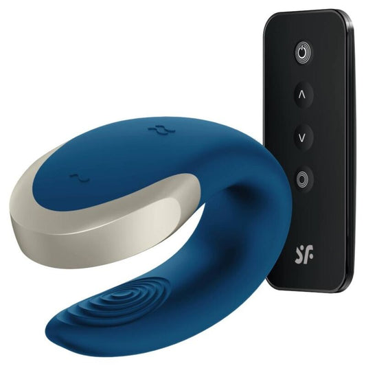 SATISFYER - DOUBLE LOVE LUSSO VIBRATORE DI COPPIA BLU