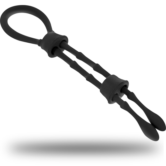 OHMAMA FETISH - ANELLO PER PENE E TESTICOLI IN SILICONE CON CORDA