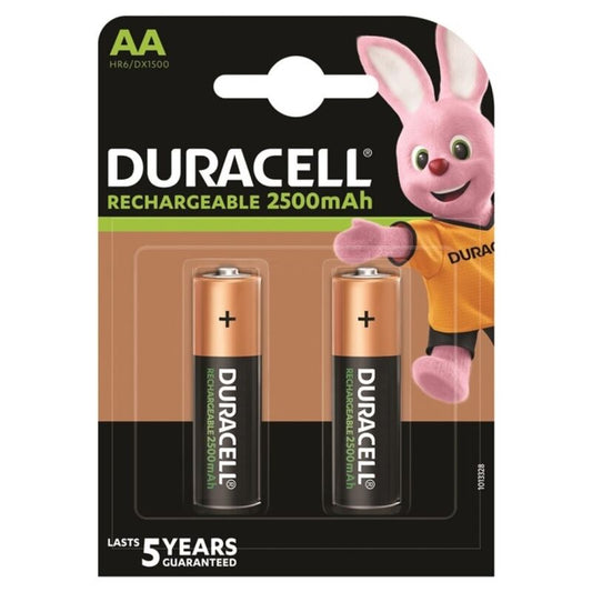DURACELL - BATERÍA RECARGABLE HR6 AA 2500mAh 2 UNIDADES