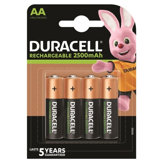 DURACELL - BATERÍA RECARGABLE HR6 AA 2500mAh 4 UNIDADES