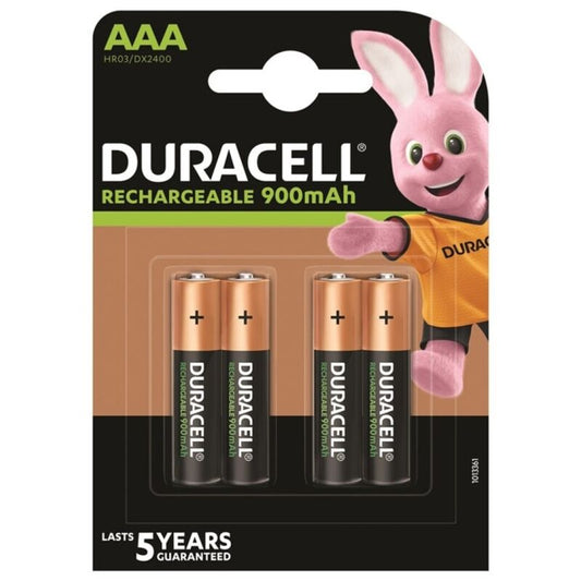 DURACELL - BATERÍA RECARGABLE HR03 AAA 900mAh 4 UNIDADES