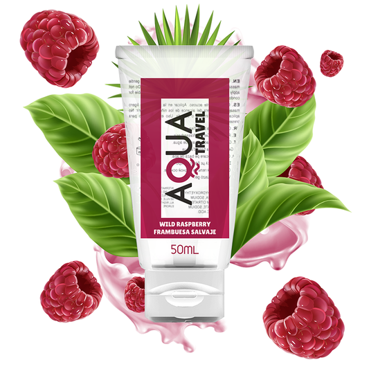 AQUA TRAVEL - LUBRICANTE ÍNTIMO CON BASE ACUOSA SABOR FRAMBUESA SALVAJE - 50 ML