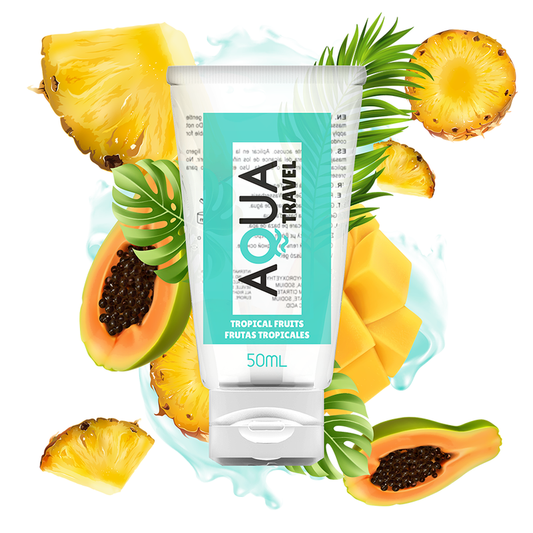 AQUA TRAVEL - LUBRICANTE ÍNTIMO CON SABOR A FRUTAS TROPICALES A BASE DE AGUA - 50 ML