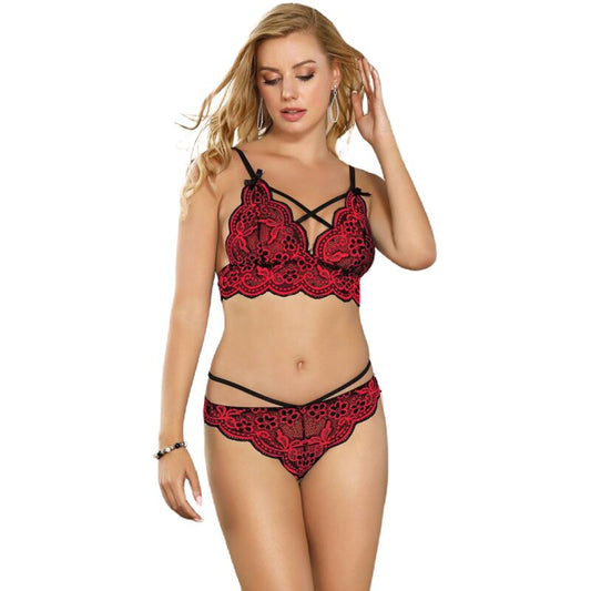 SUBBLIME - COMPLETO DUE PEZZI TOP E CULOTTE IN PIZZO L/XL