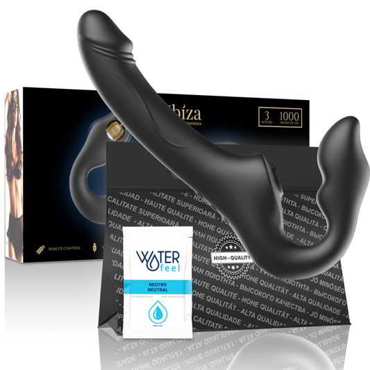 IBIZA - VIBRADOR SIN TIRANTES CON CONTROL REMOTO, 3 MOTORES Y 1000 COMBINACIONES.