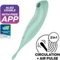 SATISFYER - ESTIMULADOR DE IMPULSOS DE AIRE Y VIBRADOR TWIRLING PRO+ CON APP VERDE