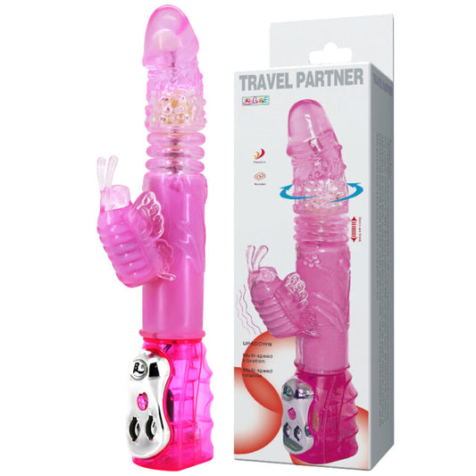 BAILE - PARTNER DI VIAGGIO CON VIBRATORE ROTANTE SU E GIÙ RABBIT ROSA