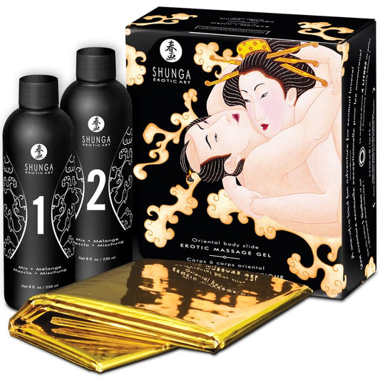 SHUNGA - GEL DE MASAJE ERÓTICO CUERPO A CUERPO DE MANGO Y MELÓN ORIENTAL