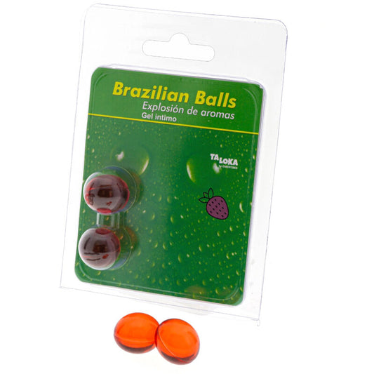 TALOKA - 2 BOLAS BRASILEÑAS DE GEL ÍNTIMO DE FRESA