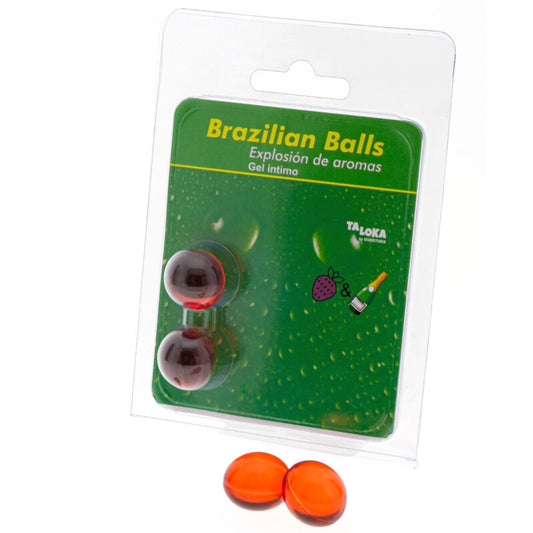 TALOKA - 2 BOLAS BRASILEÑAS FRESA Y CHAMPAÑA GEL ÍNTIMO