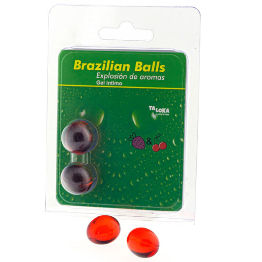 TALOKA - 2 BOLAS BRASILEÑAS GEL ÍNTIMO DE FRESA Y CEREZA