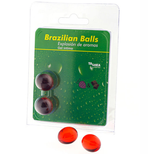 TALOKA - 2 BOLAS BRASILEÑAS FRESA Y CHOCOLATE GEL ÍNTIMO