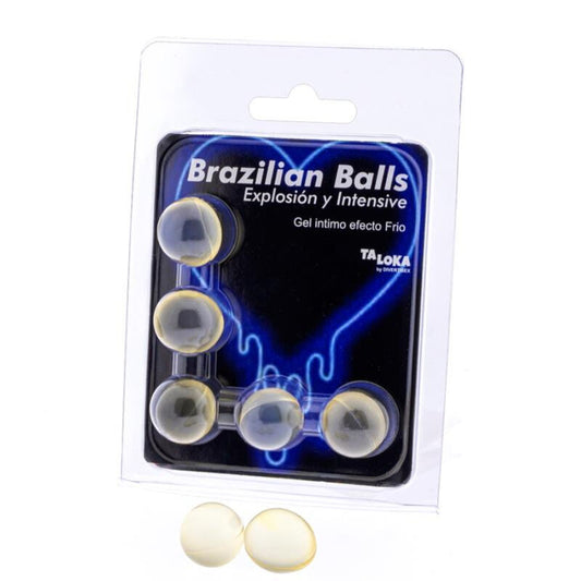 TALOKA - 5 BOLAS BRASILEÑAS EFECTO FRÍO Y VIBRACIÓN GEL EXCITANTE