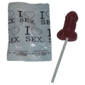 PIRULETA DE CARAMELO CON FORMA DE PENE DIABLO PICANTE - FRESA Y CEREZA
