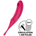 SATISFYER - STIMOLATORE E VIBRATORE A IMPULSI D'ARIA TWIRLING PRO ROSSO
