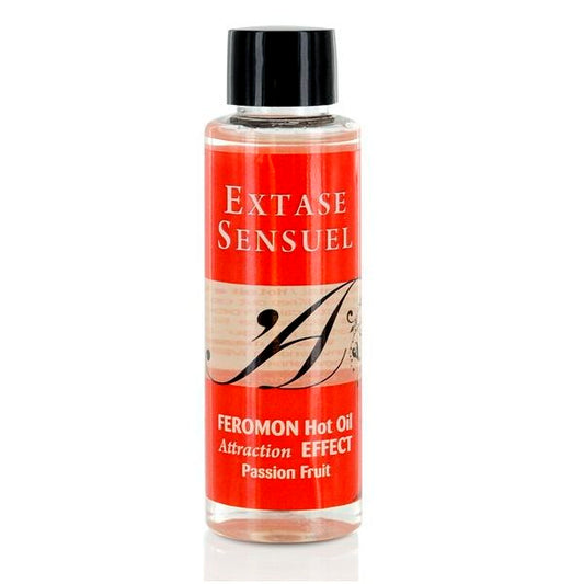 EXTASE SENSUAL - ACEITE DE MASAJE EFECTO CALOR CON FEROMONAS Y FRUTA DE LA PASIÓN 100 ML
