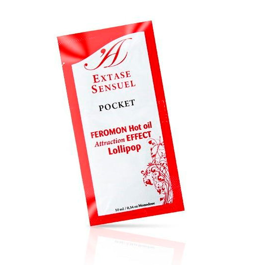 EXTASIS SENSUAL - ACEITE DE MASAJE EFECTO CALOR FEROMONAS LOLLIPOP 10 ML