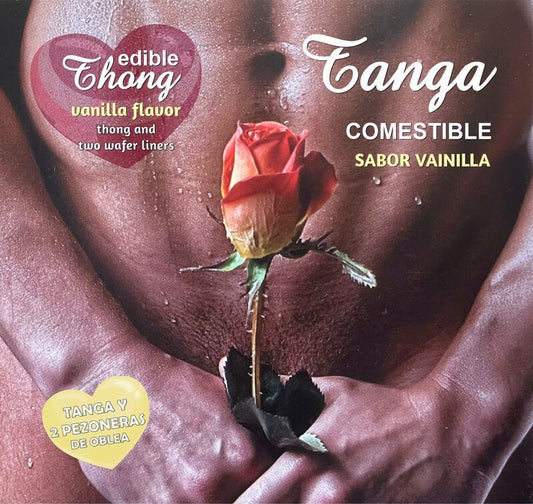 HOTFLOWERS - TANGA MASCULINA + 2 OBLEAS DE VAINILLA PARA PEZONES /es/pt/en/fr/it/