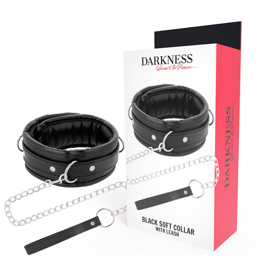 DARKNESS - COLLANA IN PELLE MORBIDA CON CATENA