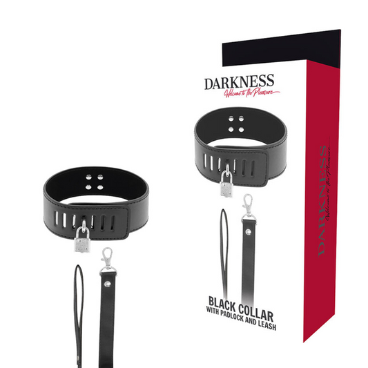 DARKNESS - COLLARE BDSM CON LUCCHETTO NERO