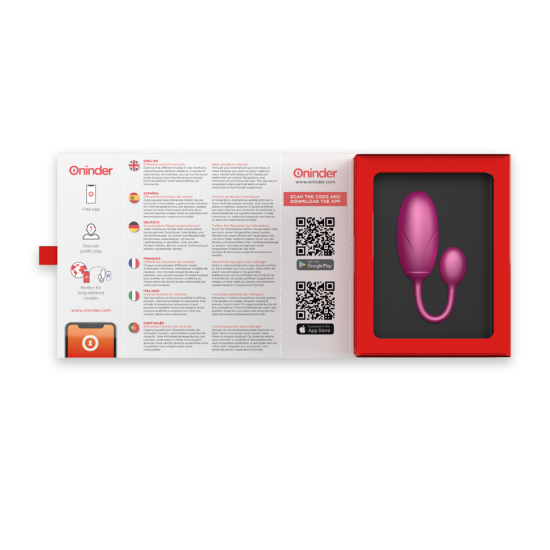 ONINDER - TOKYO VIBRATING EGG PINK 7.5 X 3.2 CM FREE APP ONINDER