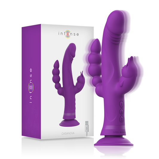 INTENSE - CASANOVA RABBIT VIBRATORE IN SILICONE CON TRIO DI MOTORI VIOLA